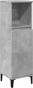 vidaXL Ντουλάπι Μπάνιου Γκρι Σκυροδέματος 30x30x100 εκ. Επεξ. Ξύλο