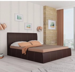 Κρεβάτι Διπλό με αποθηκευτικό χώρο Perla, wenge 140x200cm με στρώμα - GRA780