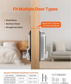 VEVOR Mechanical Keyless Entry Door Lock 14 Key Mechanical Door Lock Single-Side