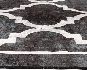 vidaXL Χαλί Πλενόμενο Μαύρο και Λευκό 190 x 300 εκ.