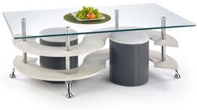 NINA 5 coffee table with pouffes color: grey / dark grey DIOMMI V-CH-NINA_5-LAW