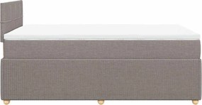 vidaXL Κρεβάτι Boxspring με Στρώμα Taupe 120x190 εκ. Υφασμάτινο