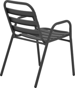 Tραπεζαρία Watson-Sussie pakoworld σετ 3τεμ μέταλλο ανθρακί-γυαλί Φ60x70εκ