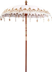 vidaXL Μπαλινέζικη Ομπρέλα Κρεμ 185 x 185 x 260 εκ Βαμβάκι