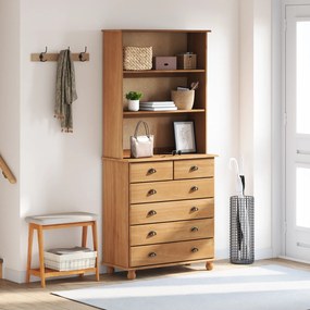 vidaXL Ράφι “ASKIM” Καφέ 91x40x199.5 cm Γερό Ξύλο Πεύκου