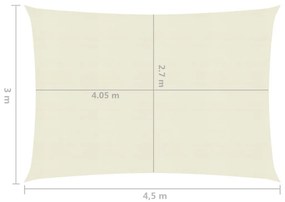 Πανί Σκίασης Κρεμ 3 x 4,5 μ. από HDPE 160 γρ./μ² - Κρεμ