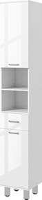 Ντουλάπι μπάνιου, Ντουλάπι μπάνιου, με ράφια και συρτάρι, ρυθμιζόμενο, λευκό