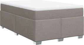 vidaXL Κρεβάτι Boxspring με Στρώμα Taupe 120x190 εκ. Υφασμάτινο