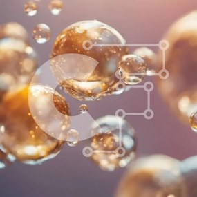 Intra Συλλεκτικό Ξύλινο Παζλ Plywood 4mm - Ομάδα χρυσών φυσαλίδων που επιπλέουν στον αέρα Σε Ξύλινο Κουτί - Διαστάσεις Puzzle: 10x10 cm – 25 κομμάτια