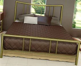 Κρεβάτι Carol-110x190-Χρυσό-Με ποδαρικό