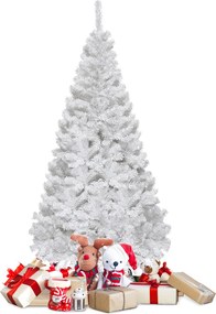 Costway Τεχνητό Χριστουγεννιάτικο Δέντρο με Μεταλλική Βάση 150 εκ. Λευκό CM19733