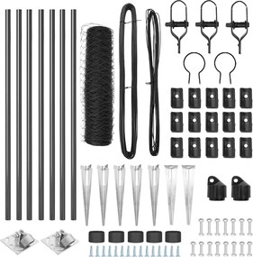 vidaXL Στύλος Περιφράξεων Γκρι 10 x 0,5 μ (δίχτυ 50 mm)