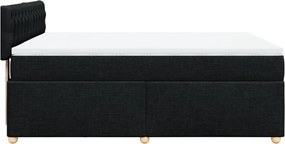vidaXL Κρεβάτι Boxspring με Στρώμα Μαύρο 140x190 εκ. Υφασμάτινο