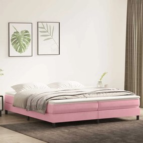 vidaXL Κρεβάτι Boxspring χωρίς Στρώμα Ροζ 200x210 εκ. Βελούδινο