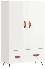 vidaXL Ντουλάπα Γυαλ. Λευκό 69,5 x 31 x 115 εκ. από Επεξεργασμένο Ξύλο
