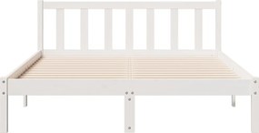 vidaXL Πλαίσιο Κρεβατιού Μακρύ Χωρ. Στρώμα Λευκό 140x210εκ Μασίφ Πεύκο