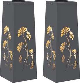 vidaXL Ηλιακό LED Φως Δρόμου 2 pcs Θερμό λευκό 18 x 18 x 50 εκ.