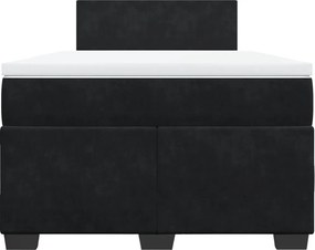 vidaXL Κρεβάτι Boxspring με Στρώμα Μαύρο 120 x 200 εκ. Βελούδινο