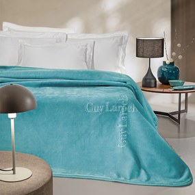 Κουβέρτα Βελουτέ Μονή (160x220) Guy Laroche Logo Petrol
