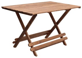 Τραπέζι πτυσσόμενο Queen Megapap από ξύλο οξιάς σε χρώμα καρυδί εμποτισμού 120x80x75εκ.