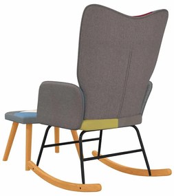 vidaXL Πολυθρόνα Κουνιστή Σχέδιο Patchwork Υφασμάτινη με Σκαμπό