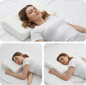 vidaXL Μαξιλάρι Ύπνου 57 x 37 x 11,5 εκ. Μεσαίο Αφρός Μνήμης Λευκό