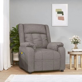 vidaXL Πολυθρόνα Μασάζ Ηλεκτρική Taupe Υφασμάτινη