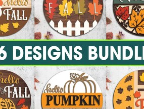 Σετ των 2 Intra απο ξύλο plywood 3mm-4mm πάχος Welcome Fall Door Sign File Cut Δίασταση 30x30 cm INTRAFABR-100632716