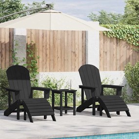 vidaXL Έπιπλα Χαλάρωσης Κήπου 3 pcs Μαύρο 38 x 38 x 46cm Πλαστικό