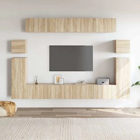 vidaXL Σετ Επίπλων Τηλεόρασης 8 Τεμαχίων Sonoma Δρυς Επεξ. Ξύλο