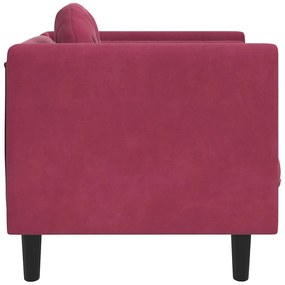 vidaXL Πολυθρόνα Μπορντό Βελούδινη με Μαξιλάρι