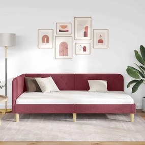 vidaXL Κρεβάτι Γωνίας Κόκκινο 100 x 200 cm ύφασμα