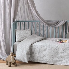 Σεντόνια Βρεφικά Cungo (Σετ 3τμχ) Grey-White Kentia Κούνιας 120x170cm 100% Βαμβάκι