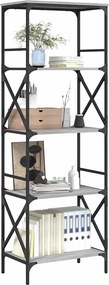 vidaXL Βιβλιοθήκη 5 Επιπέδων Γκρι Sonoma 59 x 35 x 171 εκ. Επεξ. Ξύλο