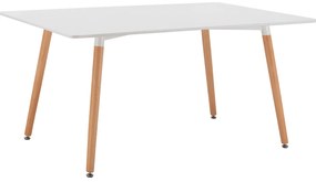 ΤΡΑΠΕΖΙ HM8697.01 MINIMAL, ΛΕΥΚΟ MDF, ΞΥΛΙΝΑ ΠΟΔΙΑ ΟΞΙΑ,160Χ90X74,5Υ εκ