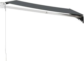 vidaXL Τέντα Πτυσσόμενη Ανθρακί 3,5 x 2,5 μ. Ύφασμα και Αλουμίνιο