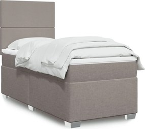 vidaXL Κρεβάτι Boxspring με Στρώμα Taupe 80x200 εκ. Υφασμάτινο