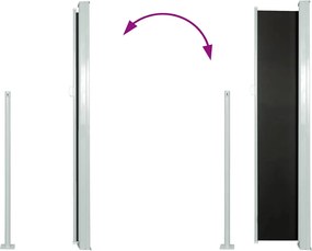 vidaXL Σκίαστρο Πλαϊνό Συρόμενο Μαύρο 120 x 300 εκ.