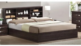 LIFE Κρεβάτι Διπλό με Ράφια, για Στρώμα 160x200cm, Απόχρωση Zebrano   1τμχ