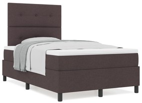 vidaXL Κρεβάτι με Βάση Στρώματος Σκούρο Καφέ 120x200 εκ. Ύφασμα