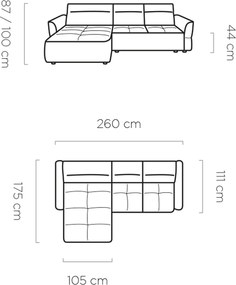 Γωνιακός καναπές Morello Mini-Magenta-Αριστερή