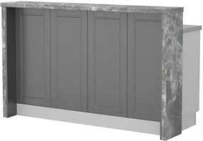 Πάγκος νησίδας Tahoma-Μήκος: 160 εκ.-Γραφίτης-Siena Marble