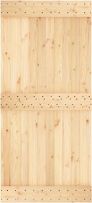 vidaXL Συρόμενη Πόρτα Φυσικό και Μαύρο 95 x 210 cm