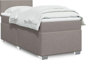 vidaXL Κρεβάτι Boxspring με Στρώμα Taupe 90x190 εκ.Υφασμάτινο
