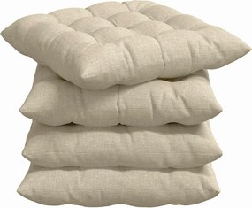 vidaXL Μαξιλάρια καθισμάτων 4 pcs Κρεμ 40 x 40 x 6 cm ύφασμα