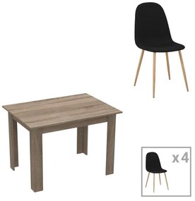 Σετ Τραπεζαρίας Manka - Bella 5 τεμ Sonoma Truffle 110x80x70εκ. 110x80x70 εκ.