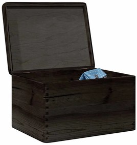 vidaXL Ξύλινο κουτί με καπάκι Μαύρο 40x30x23 cm από μασίφ ξύλο πεύκο