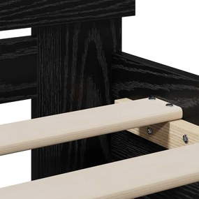 vidaXL Κρεβάτι με Κεφαλάρι Μαύρη Δρυς 80 x 200 cm Επεξεργασμένο ξύλο