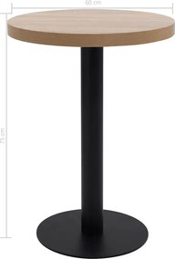 vidaXL Τραπέζι Bistro Ανοιχτό Καφέ 60 εκ. από MDF