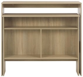 vidaXL Τραπέζι Μπαρ με 2 Επιφάνειες Χρώμα Δρυός 130 x 40 x 120 εκ.